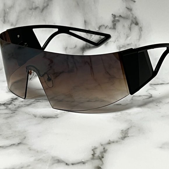 Women Men Sunglasses Oversized Large Elegant Brown Lens Stylish new Model 2022 - Picture 3 of 3